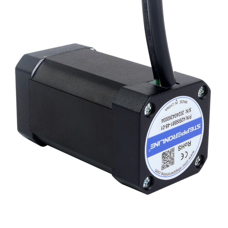 Motor BLDC 48V 3000RPM 0,19Nm 60W 1,80A 42x42x81mm - 42BSB81-48-01 | StepperOnline