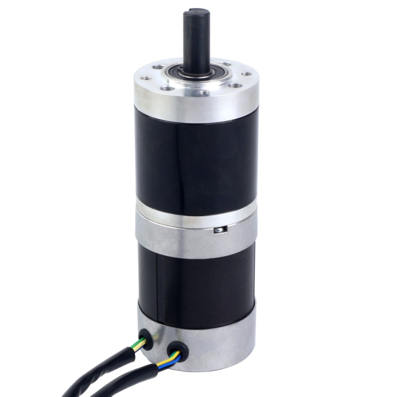 Motor BLDC con engranaje redondo de 24V y 101W, caja de cambios planetaria redonda de 20,00Nm(2832,23oz.in) 100:1 - 57BYA74-24-01-PG100 | StepperOnline