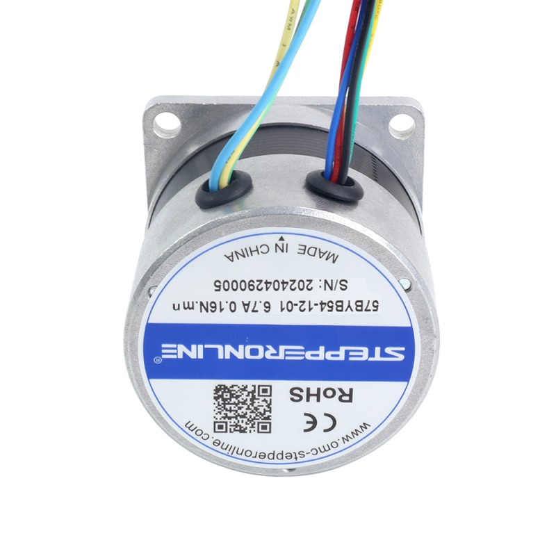Motor BLDC de 12V, 3000RPM, 0,16Nm, 50W, 6,70A, 57x57x53,5mm - 57BYB54-12-01 | StepperOnline