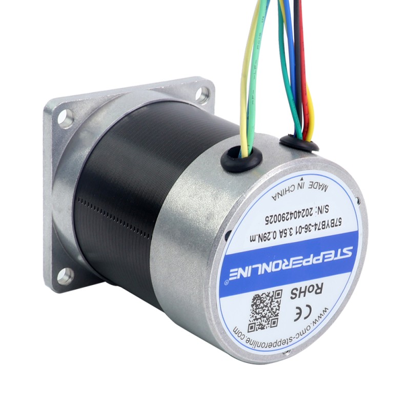 Motor BLDC, 36V, 3000RPM, 0,29Nm, 91W, 3,50A, 57x57x73,5mm - 57BYB74-36-01 | StepperOnline