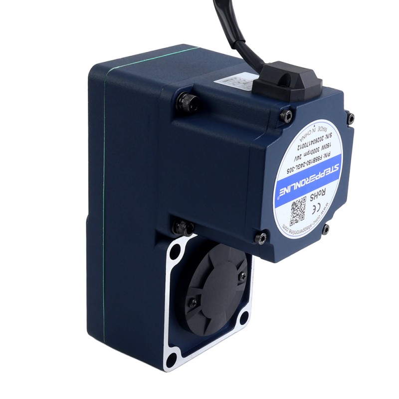 Motor CC sin escobillas con engranaje de 24V 150W 20RPM 50,00Nm(7080,58oz.in) 150:1 con caja de cambios de eje hueco paralelo - F55B150-24GL-30S/5GL150RC | StepperOnline UK