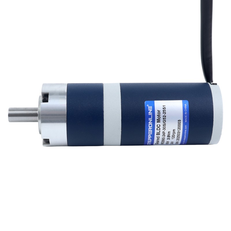24V 60W 120RPM Motor DC sin Escobillas con Caja Reductora 3,80Nm(538,12oz.in) 25:1 Caja Planetaria - M52B60-24P-30S/G52-25S1 | StepperOnline
