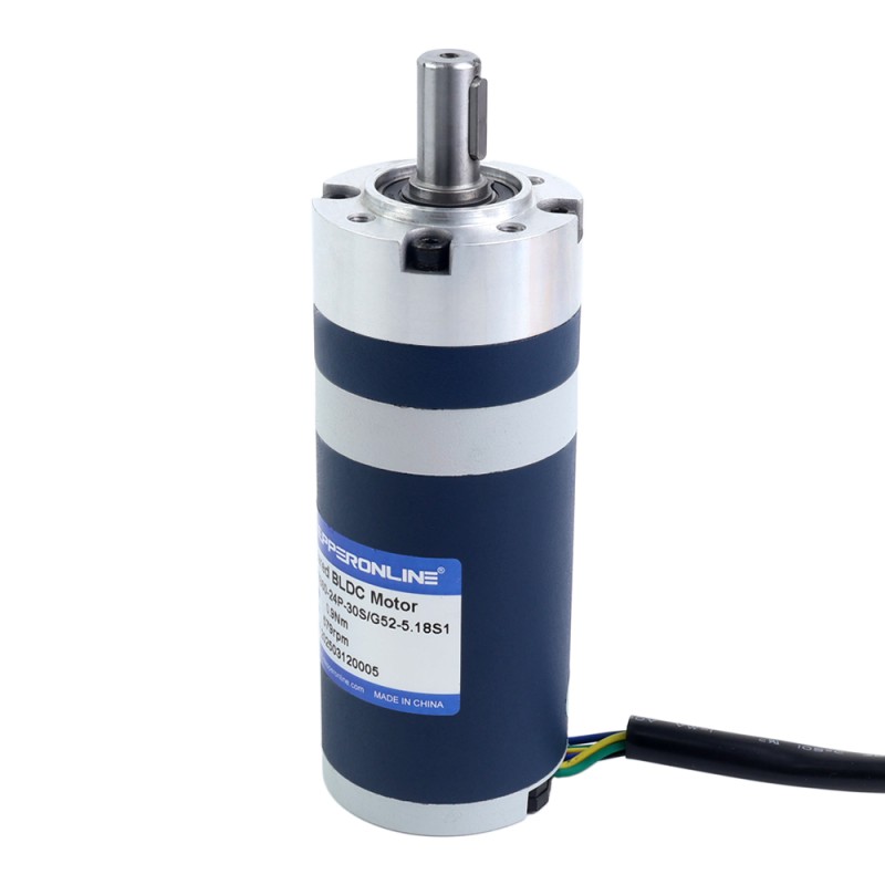 24V 60W 579RPM Motor DC sin Escobillas con Caja Reductora 0,90Nm(127,45oz.in) 5,18:1 Caja Planetaria - M52B60-24P-30S/G52-5.18S1 | StepperOnline