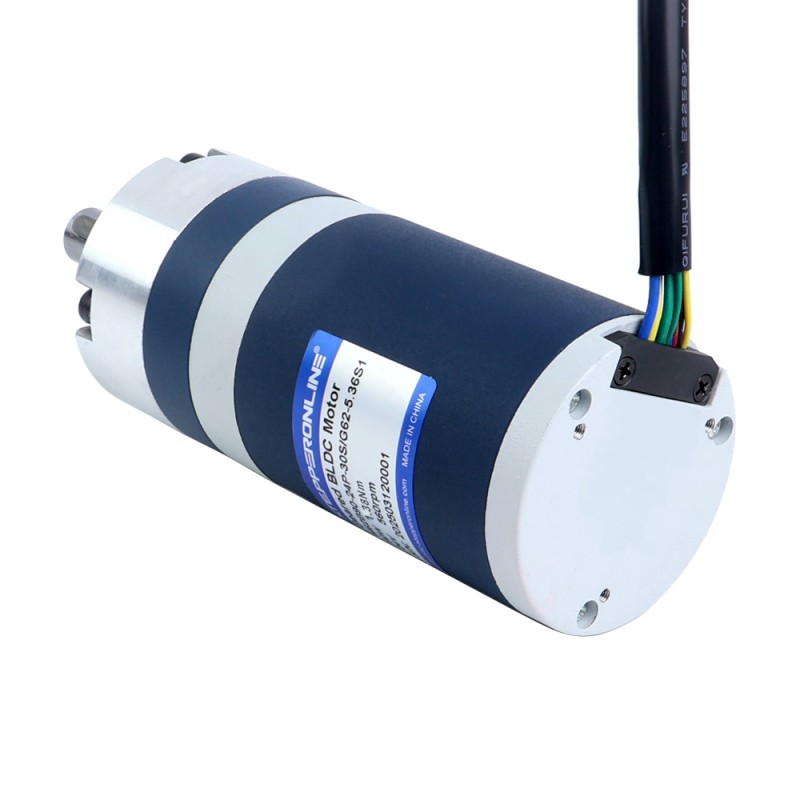 24V 90W 560RPM Motor DC sin Escobillas con Caja Reductora 1,38Nm(195,42oz.in) 5,36:1 Caja Planetaria - M62B90-24P-30S/G62-5.36S1 | StepperOnline