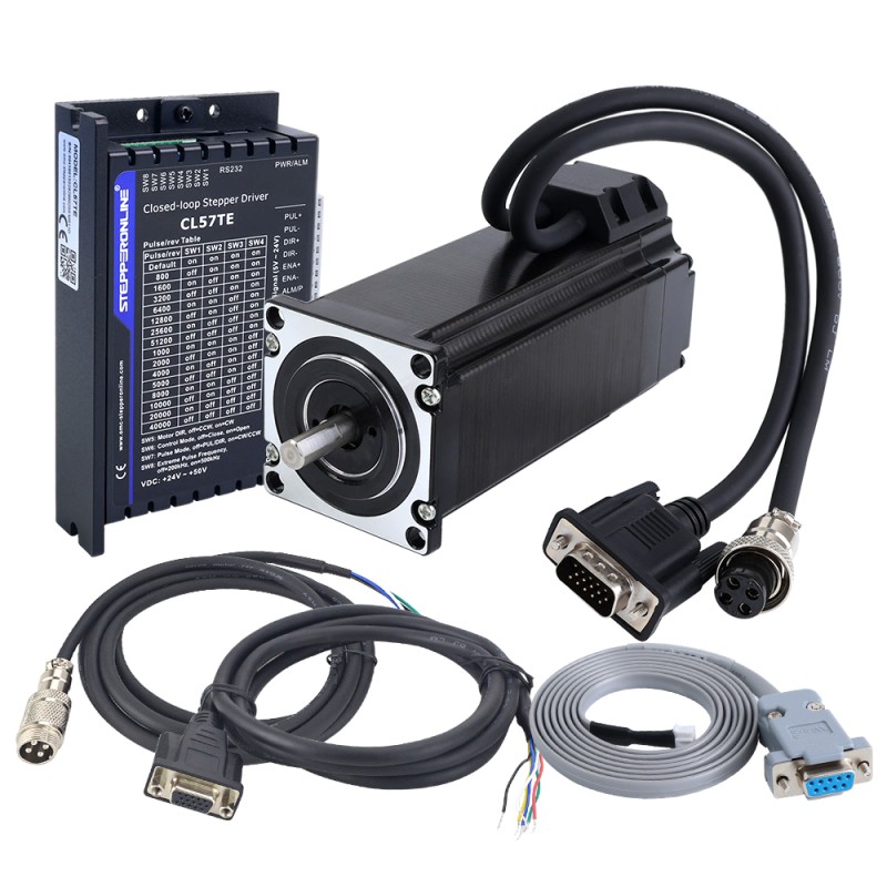 TES Serie 3,0Nm(424,83oz.in) Kit CNC de paso a paso de lazo cerrado de 1 eje, motor Nema 23 & controlador CL57TE - 1-CL57TE-S30A | StepperOnline