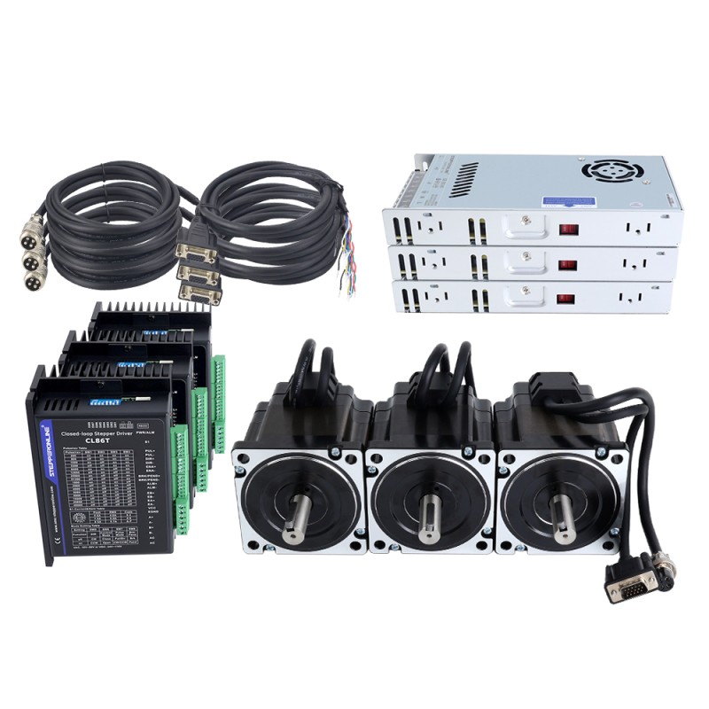 TS Series 3 Axis 4,30Nm(608,93oz.in) Nema 34 Kit paso a paso de circuito cerrado con fuente de alimentación - 3-CLTS48-V41 | StepperOnline