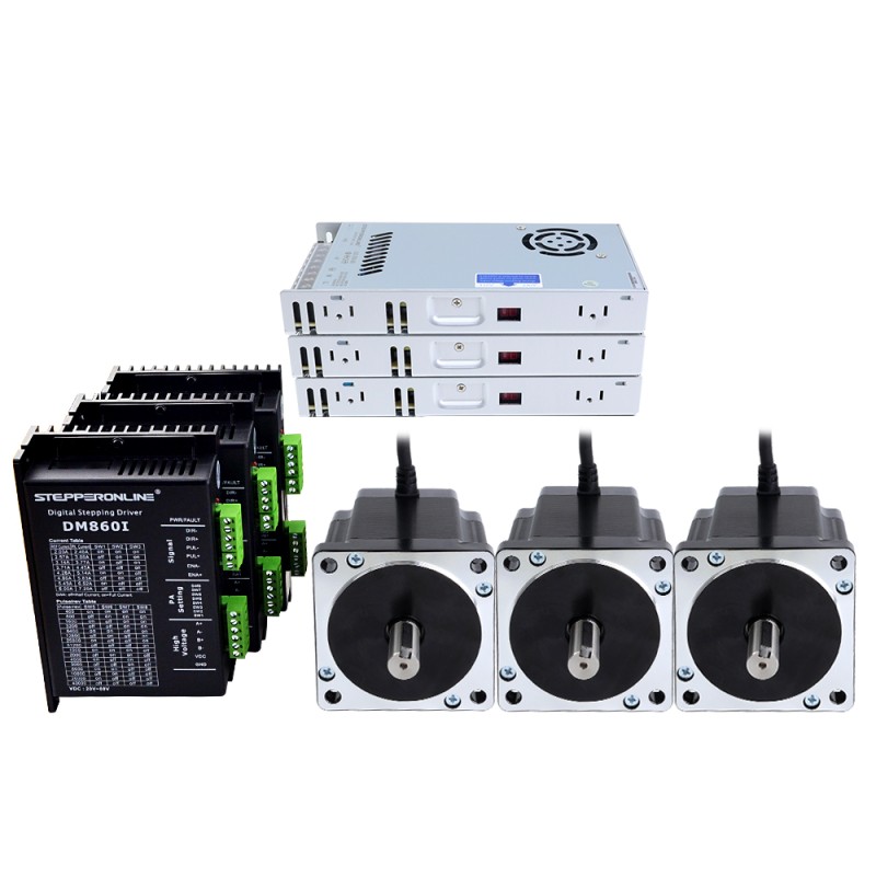 Kit CNC paso a paso de 3 ejes 8,0Nm(1132,89oz.in) Motor paso a paso Nema 34 y controlador y fuente de alimentación de 60V
