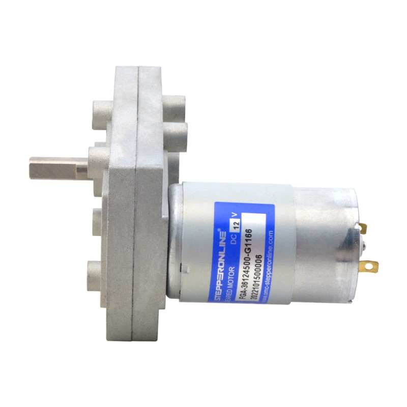Motorreductor cepillado de 12V CC 60 kg.cm/3,5RPM con caja de cambios de dientes rectos rectangulares 1166:1