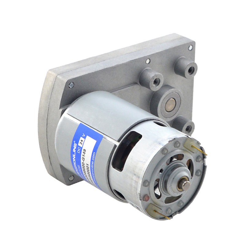 Motor de engranajes cepillado de 24V CC 100kg.cm/32RPM con caja de engranajes de dientes rectos rectangulares de 149:1