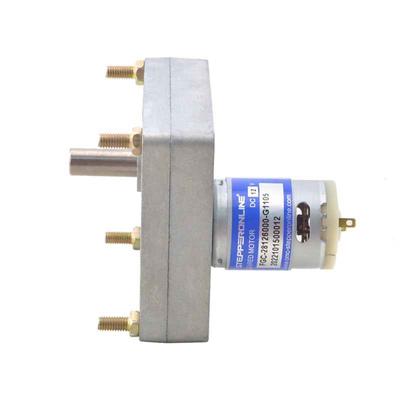 Motorreductor cepillado de 12V CC 50kg.cm/4,1RPM con caja de cambios de dientes rectos rectangular 1105:1