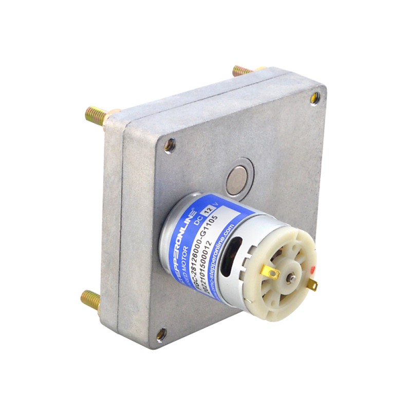 Motorreductor cepillado de 12V CC 50kg.cm/4,1RPM con caja de cambios de dientes rectos rectangular 1105:1