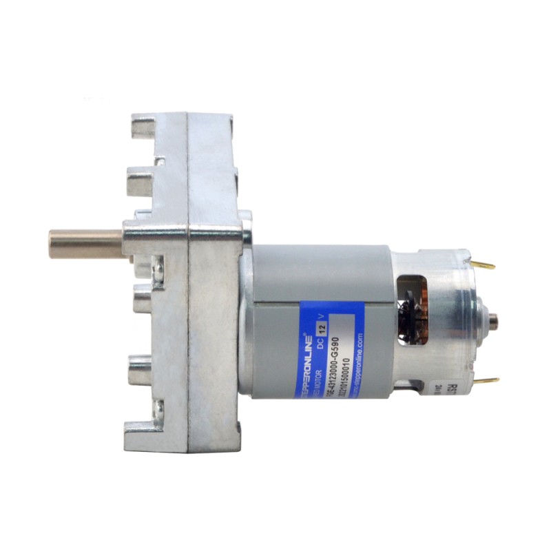 Motorreductor cepillado de 12V CC 100kg.cm/4RPM con caja de cambios de dientes rectos rectangulares 590:1