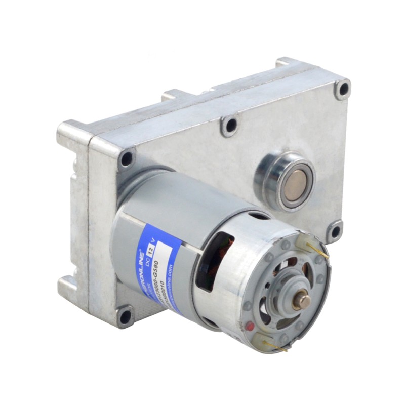 Motorreductor cepillado de 12V CC 100kg.cm/4RPM con caja de cambios de dientes rectos rectangulares 590:1