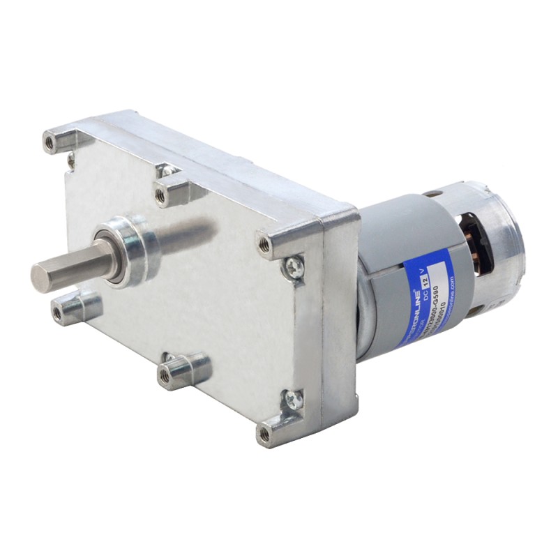Motorreductor cepillado de 12V CC 100kg.cm/4RPM con caja de cambios de dientes rectos rectangulares 590:1