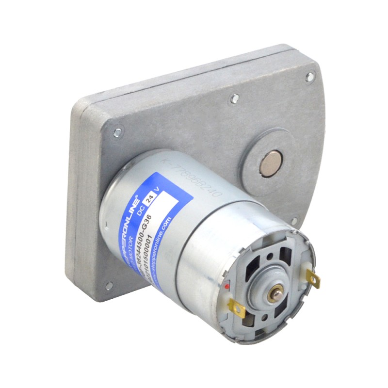 Motorreductor cepillado de 24V CC 7kg.cm/100RPM con caja de cambios de dientes rectos rectangulares 36:1