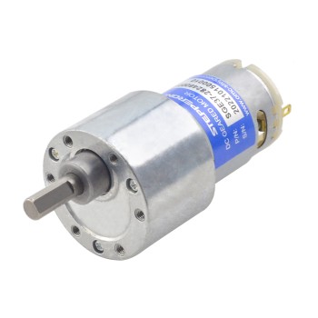 Motor de engranajes cepillado de 24V CC 8,5kg.cm/25RPM con caja de engranajes rectos de 180:1