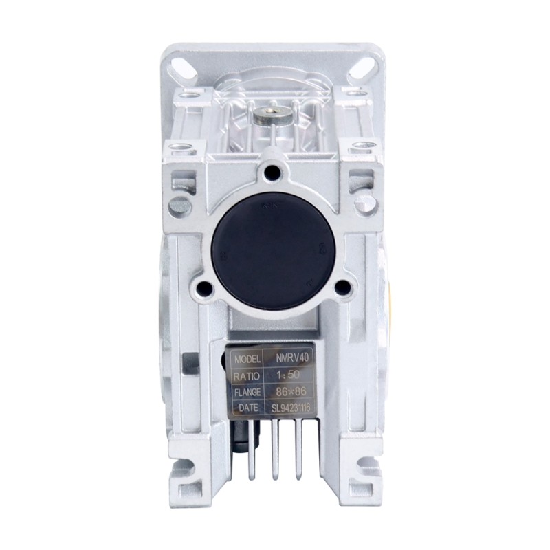 50:1 Caja de engranajes helicoidales NMRV40 14mm Diámetro del eje de entrada - NMRV40-G50-D14 | StepperOnline