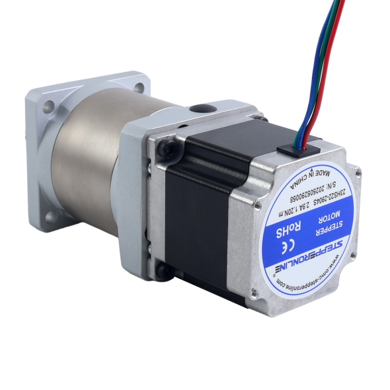 Motor paso a paso Nema 23 bipolar L=54,5mm con caja de cambios planetaria serie EG relación de reducción 50:1 - 23HS22-2904S-EGS50 | StepperOnline