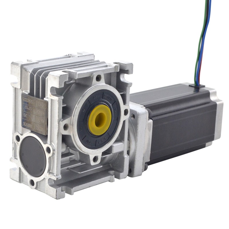 Motor Nema 23 L=113mm Relación de transmisión 7.5:1 Caja de engranajes helicoidales NMRV30
