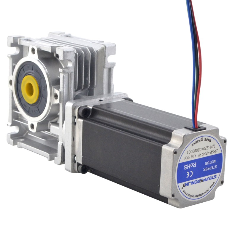 Motor Nema 23 L=113mm Relación de transmisión 7.5:1 Caja de engranajes helicoidales NMRV30
