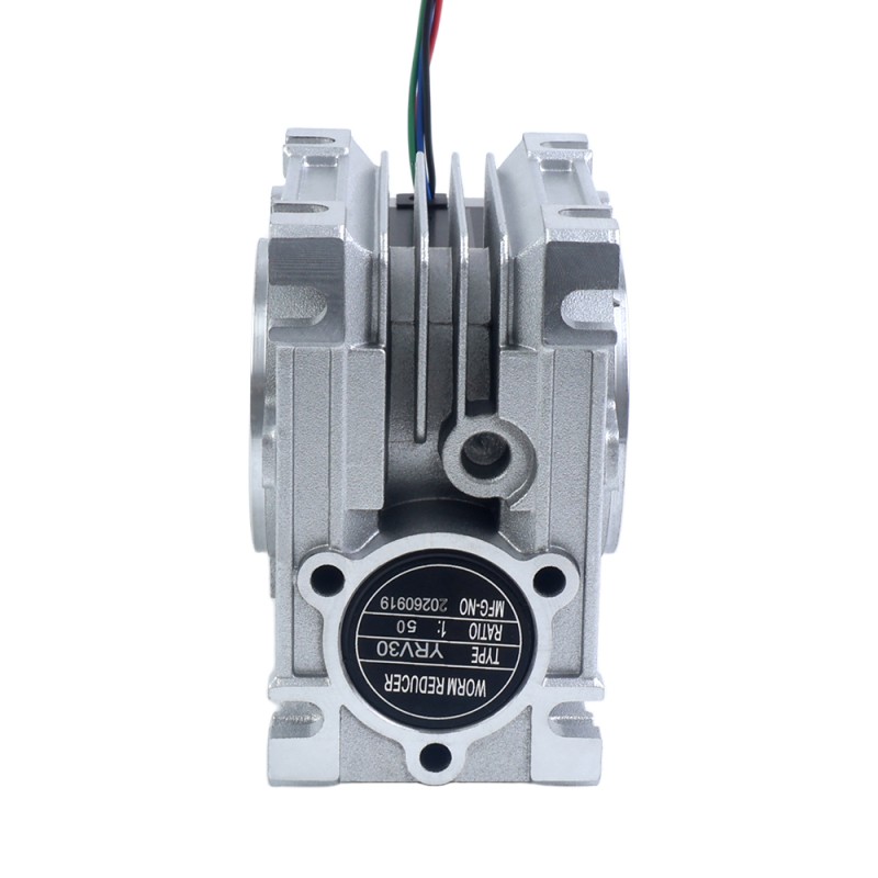 Motor Nema 23 113mm Relación de transmisión 50:1 Caja de engranajes helicoidales YRV30 - 23HS45-4204S-YRV30-G50 | StepperOnline
