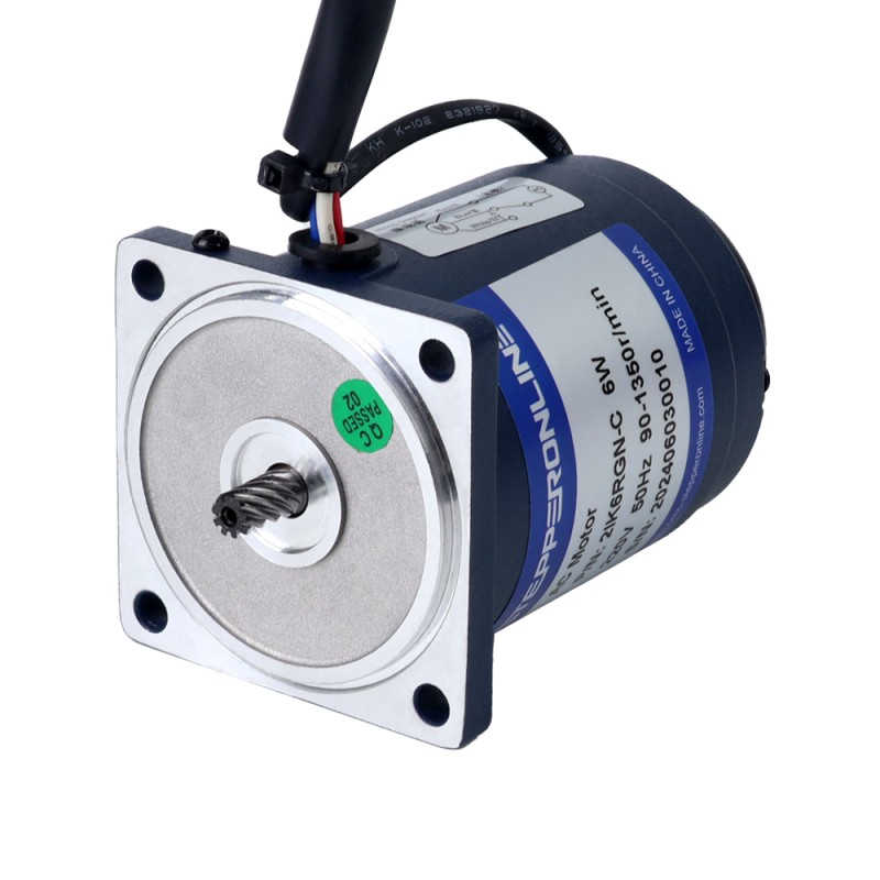 6W 220VAC 50Hz 18-270RPM 0,18Nm(25,49oz.in) Brida 60mm Motor de velocidad variable de CA monofásico con caja de cambios rectos - 2IK6RGN-C/2GN5K | StepperOnline