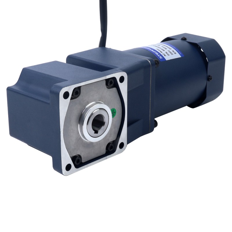120W 220VAC 50Hz 4,5-67,5RPM 12,00Nm(1699,32oz.in) Brida 90mm Motor de velocidad variable de CA monofásico con caja de cambios en ángulo recto - 5IK120RGU-CF/5GU20RC | StepperOnline