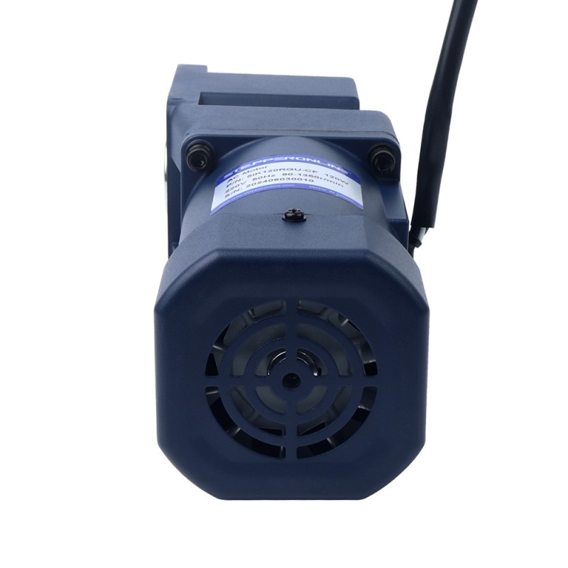 120W 220VAC 50Hz 4,5-67,5RPM 12,00Nm(1699,32oz.in) Brida 90mm Motor de velocidad variable de CA monofásico con caja de cambios en ángulo recto - 5IK120RGU-CF/5GU20RC | StepperOnline
