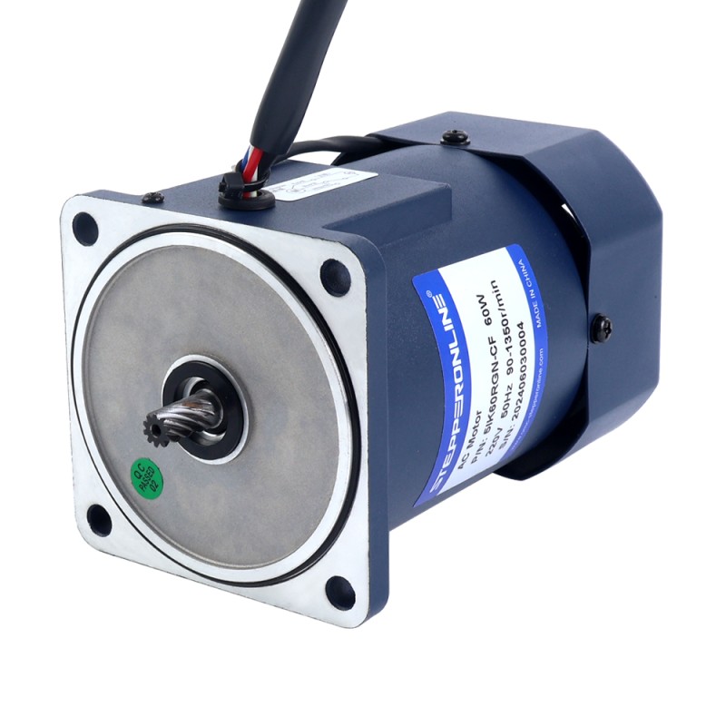 60W 220VAC 50Hz 18-270RPM 1,64Nm(232,24oz.in) Brida 90mm Motor de velocidad variable de CA monofásico con caja de cambios rectos - 5IK60RGN-CF/5GN5K | StepperOnline