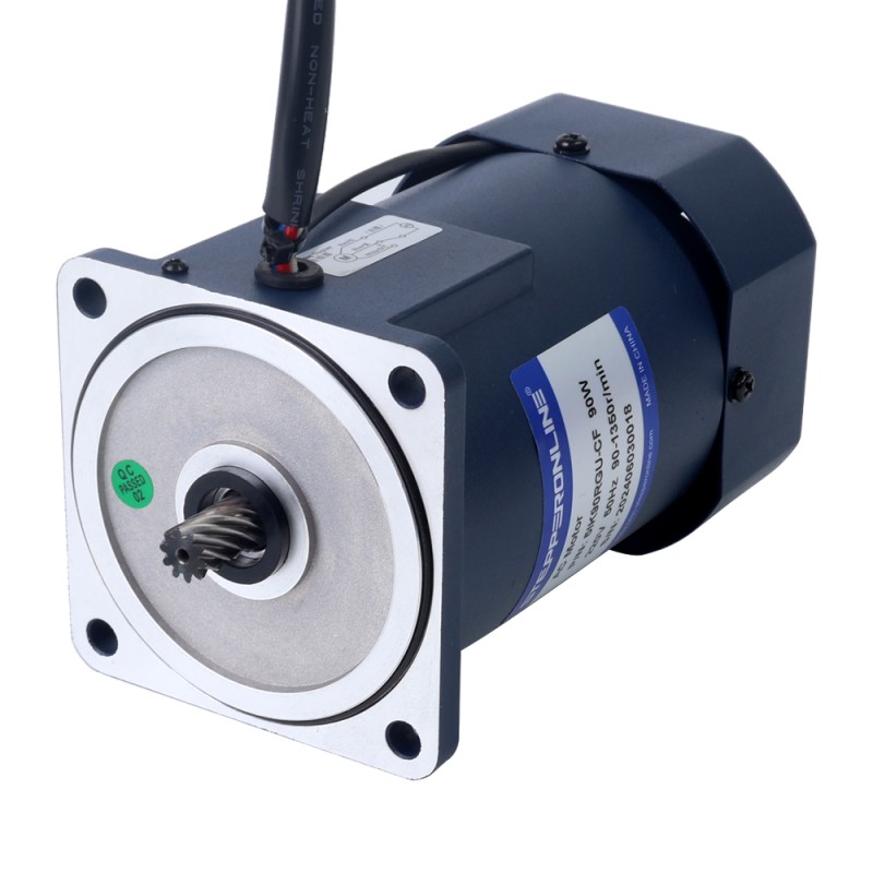 90W 220VAC 50Hz 4,5-67,5RPM 9,30Nm(1316,97oz.in) Brida 90mm Motor de velocidad variable de CA monofásico con caja de cambios en ángulo recto - 5IK90RGU-CF/5GU20RC | StepperOnline