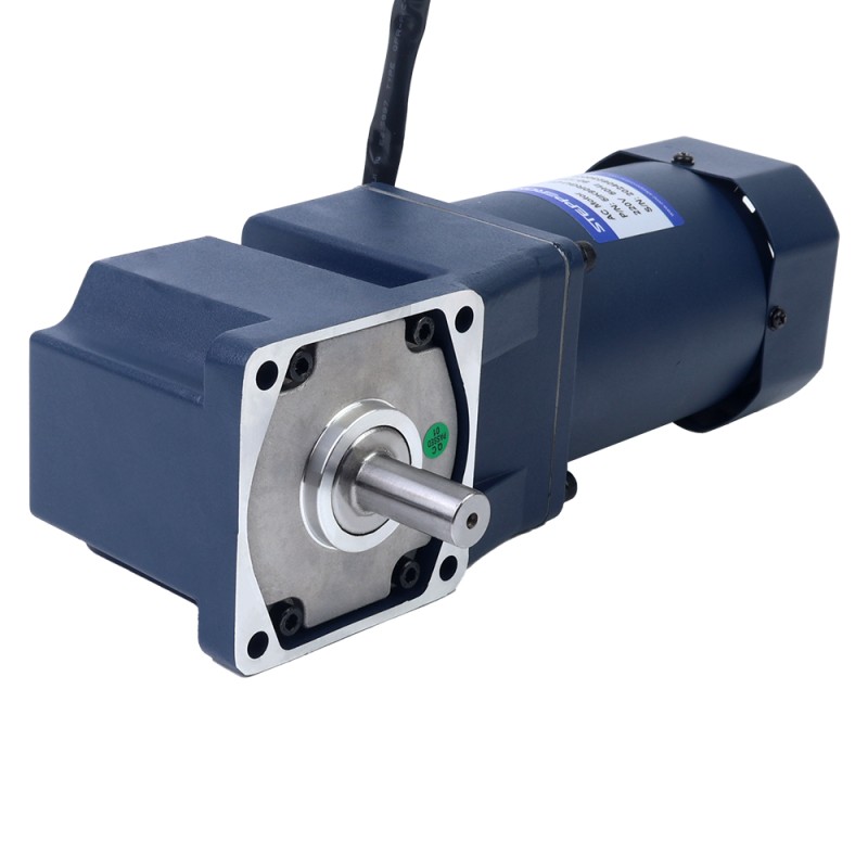 90W 220VAC 50Hz 9-135RPM 4,60Nm(651,41oz.in) Brida 90mm Motor de velocidad variable de CA monofásico con caja de cambios en ángulo recto - 5IK90RGU-CF/5GU10RT | StepperOnline