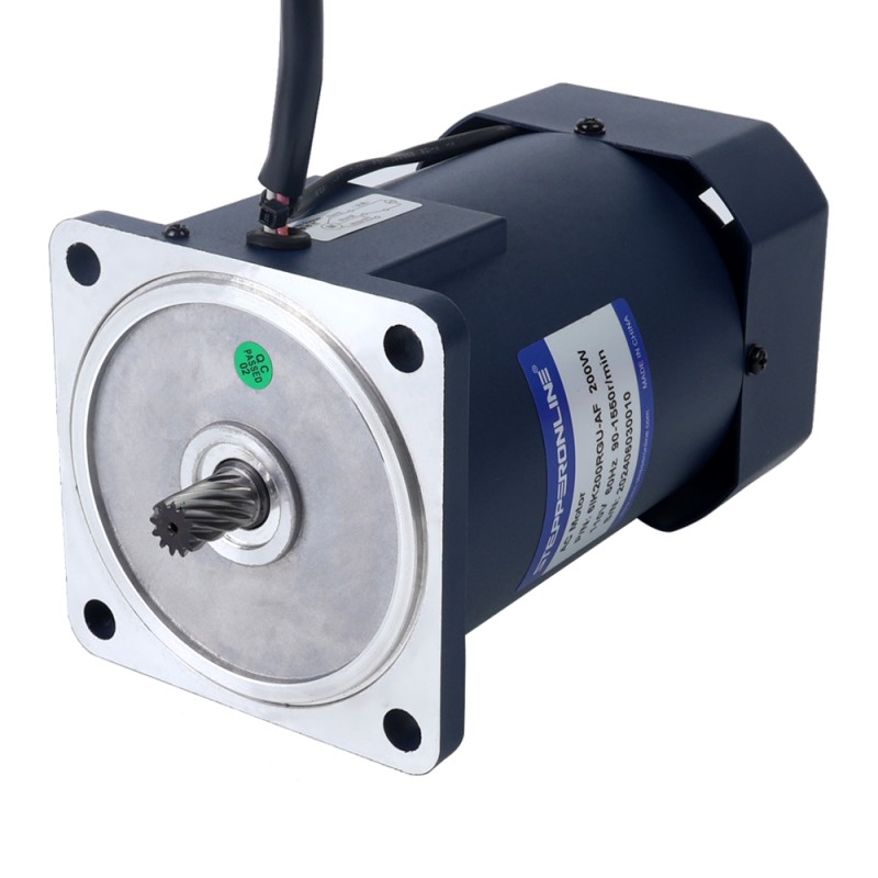 200W 110VAC 60Hz 9-155RPM 9,72Nm(1376,47oz.in) Brida 104mm Motor de velocidad variable de CA monofásico con caja de cambios rectos - 6IK200RGU-AF/6GU10K | StepperOnline