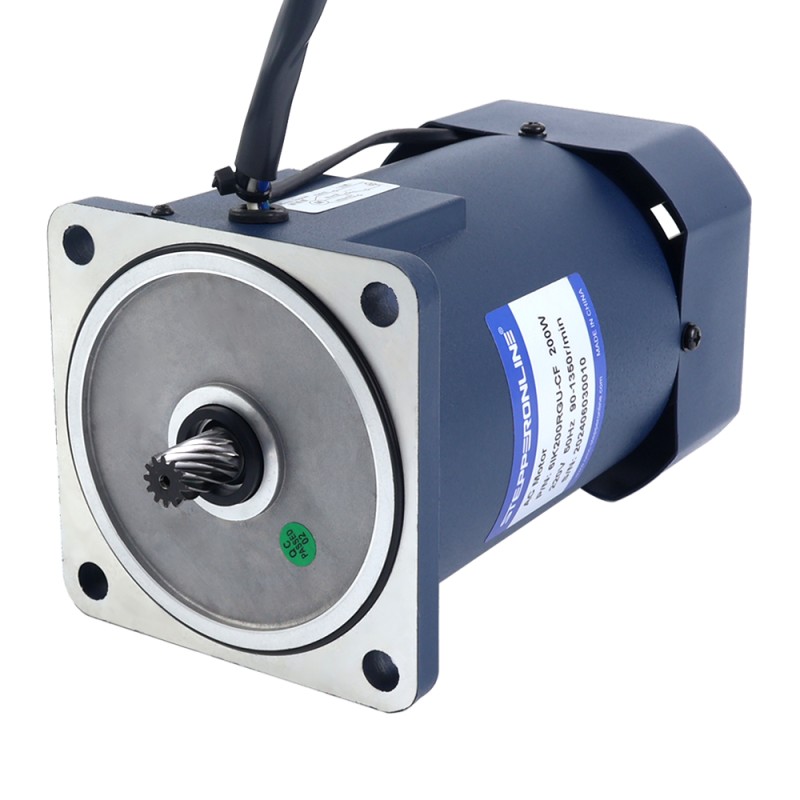 200W 220VAC 50Hz 0,9-13,5RPM 40,00Nm(5664,47oz.in) Brida 104mm Motor de velocidad variable de CA monofásico con caja de cambios rectos - 6IK200RGU-CF/6GU100K | StepperOnline