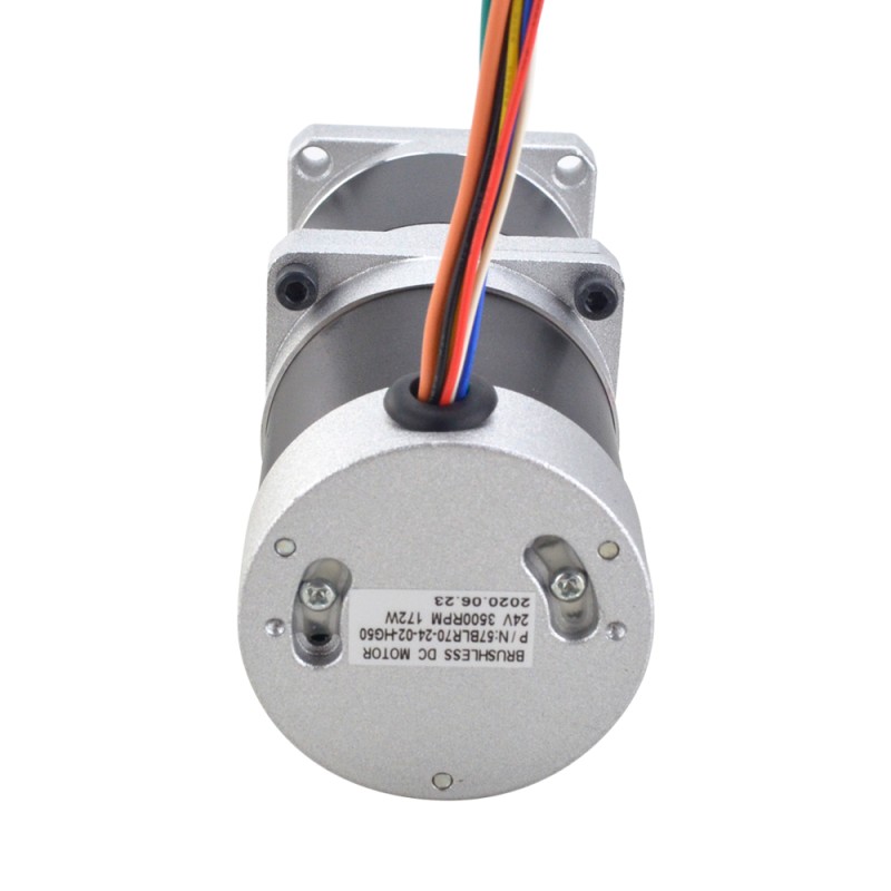24V 172W 70RPM Geared Brushless DC Motor 17.63Nm(2496.61oz.in) 50:1 Caja de cambios de alta precisión