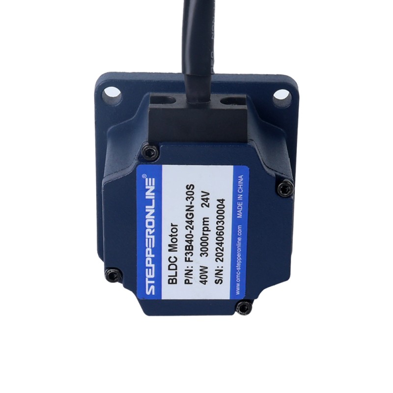 Motor CC sin escobillas con engranaje de 24V 40W 60RPM 4,65Nm(658,49oz.in) Caja de engranajes rectos 50:1 - F3B40-24GN-30S/3GN50K | StepperOnline