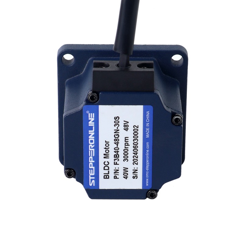 Motor CC sin escobillas con engranaje de 48V 40W 1000RPM 0,31Nm(43,90oz.in) Caja de engranajes rectos 3:1 - F3B40-48GN-30S/3GN3K | StepperOnline