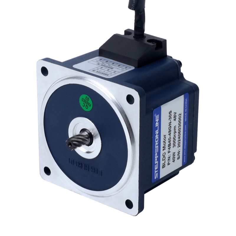 Motor CC sin escobillas con engranaje de 48V 40W 15RPM 8,00Nm(1132,90oz.in) Caja de engranajes rectos 200:1 - F4B40-48GN-30S/4GN200K | StepperOnline