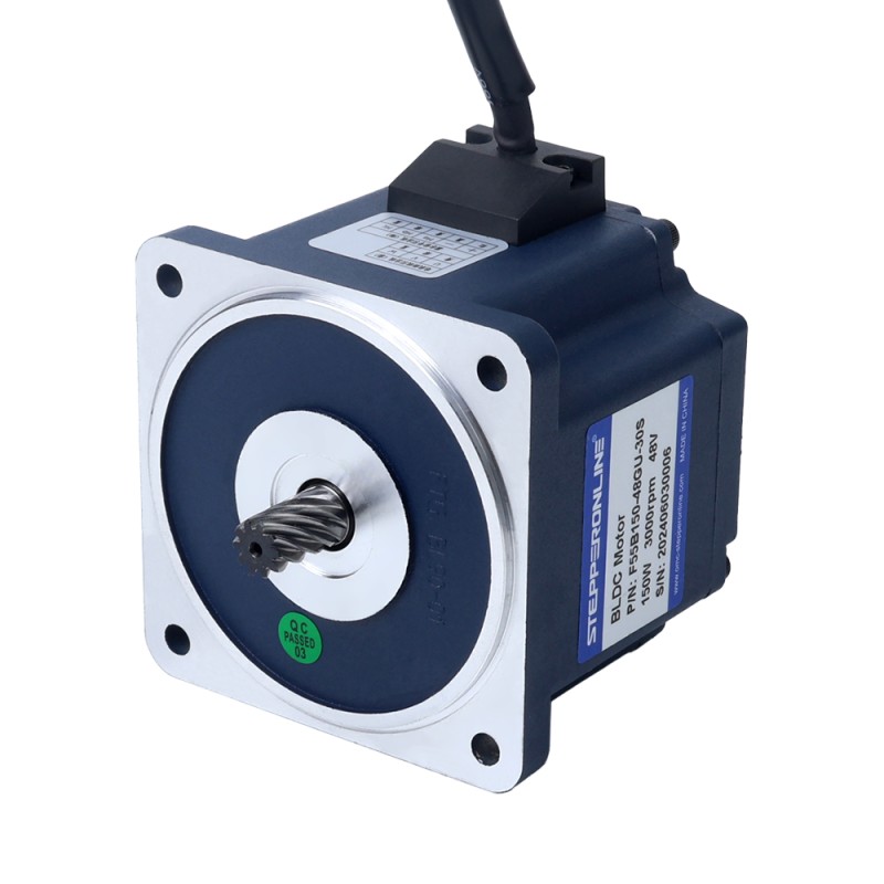 Motor CC sin escobillas con engranaje de 48V 150W 600RPM 1,95Nm(276,14oz.in) Caja de engranajes rectos 5:1 - F55B150-48GU-30S/5GU5KB | StepperOnline
