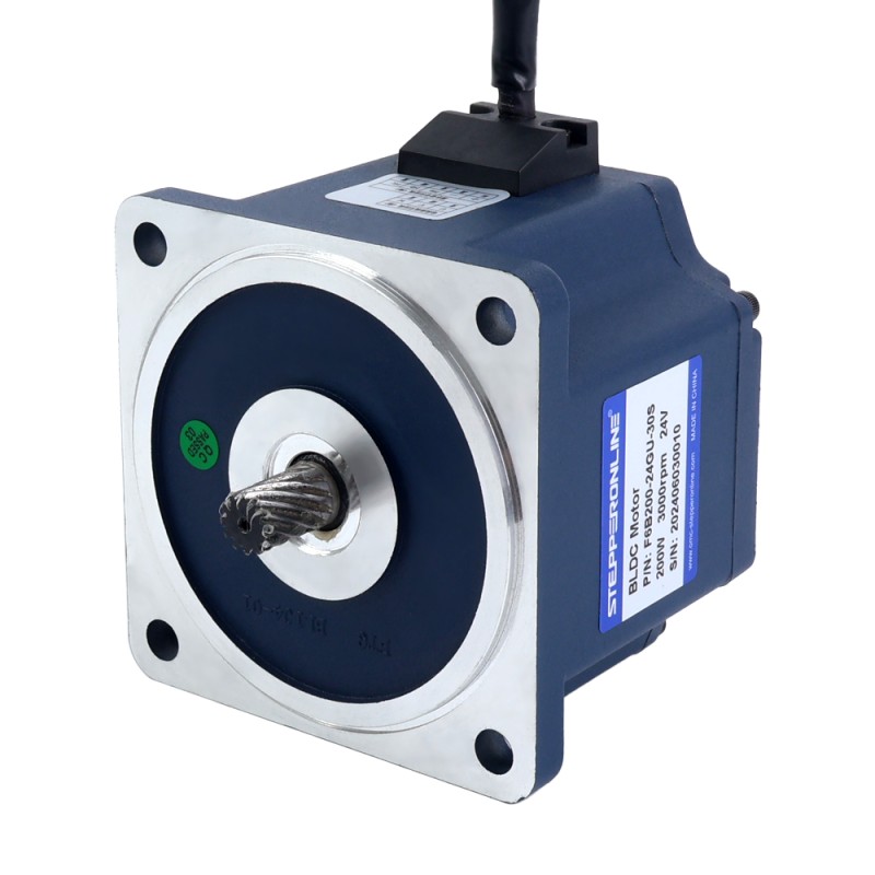 Motor CC sin escobillas con engranaje de 24V 200W 60RPM 21,01Nm(2975,27oz.in) Caja de engranajes rectos 50:1 - F6B200-24GU-30S/6GU50K | StepperOnline