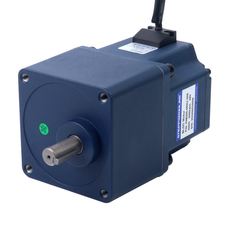 Motor CC sin escobillas con engranaje de 48V 200W 150RPM 8,40Nm(1189,54oz.in) Caja de engranajes rectos 20:1 - F6B200-48GU-30S/6GU20K | StepperOnline