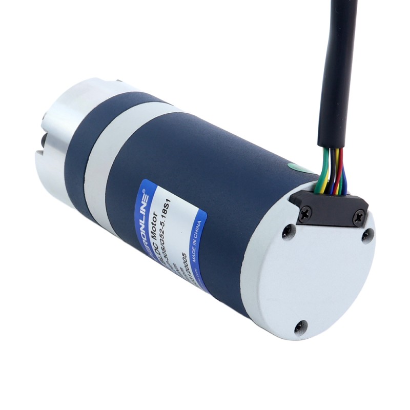 24V 60W 579RPM Motor DC sin Escobillas con Caja Reductora 0,90Nm(127,45oz.in) 5,18:1 Caja Planetaria - M52B60-24P-30S/G52-5.18S1 | StepperOnline