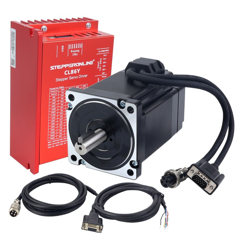 Kit de Motor Paso a Paso de Bucle Cerrado YS Series de 1 Eje 6.50Nm(920.48oz.in) Nema 34 con Cables de 2.0m y Driver - 1-CL86Y-S65 | StepperOnline
