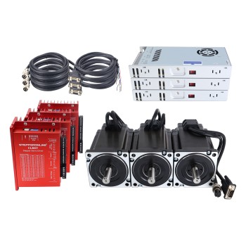 YS Series Kit Motor Paso a Paso de Closed Loop 3 Ejes 9,00Nm(1274,5oz.in) Nema 34 con Fuente de Alimentación