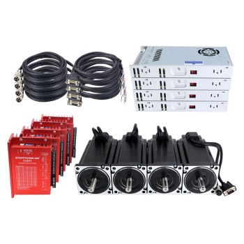YS Series Kit Motor Paso a Paso de Closed Loop 4 Ejes 12,00Nm(1699,34oz.in) Nema 34 con Fuente de Alimentación