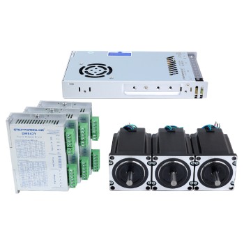 Kit de Motor Paso a Paso YS Series de 3 Ejes 1.9Nm(269.06oz.in) Nema 23 con Driver y Fuente de Alimentación de 48V