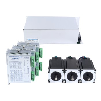 Kit de Motor Paso a Paso YS Series de 3 Ejes 3.00Nm(424.83oz.in) Nema 23 con Driver y Fuente de Alimentación de 48V