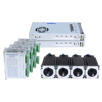 Kit de Motor Paso a Paso YS Series de 4 Ejes 3.00Nm(424.83oz.in) Nema 23 con Driver y Fuente de Alimentación de 48V