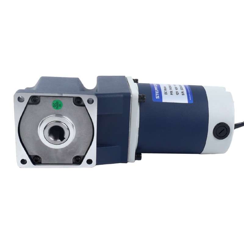 Cepillado 12V 60W 8.00Nm(1132,90oz.in) 30RPM con motor de engranaje de CC con caja de cambios de ángulo recto 100:1 - F4D60-12GN-30S/4GN100RC | StepperOnline