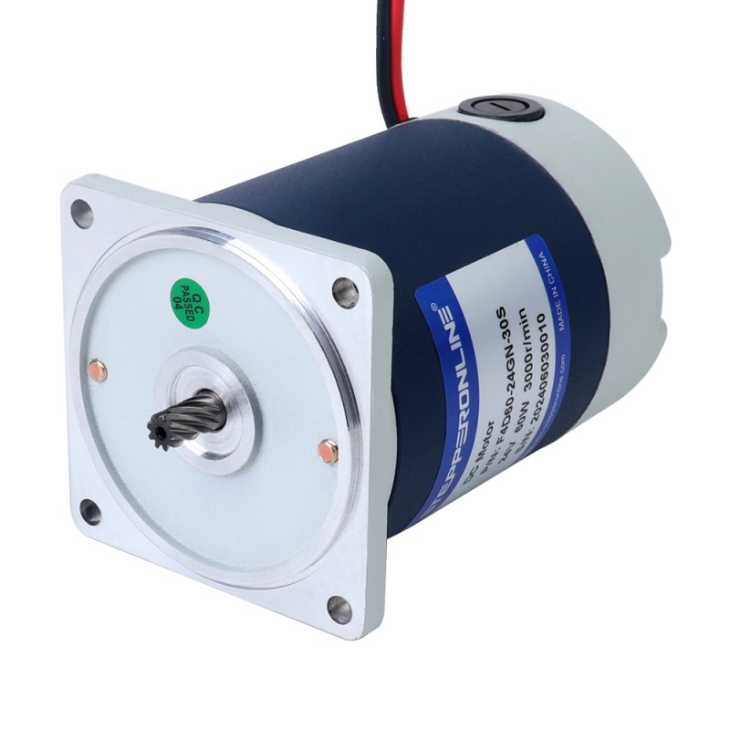 Cepillado 24V 60W 1,54Nm(218,08oz.in) 300RPM con motor de engranajes CC con caja de cambios rectos 10:1 - F4D60-24GN-30S/4GN10K | StepperOnline