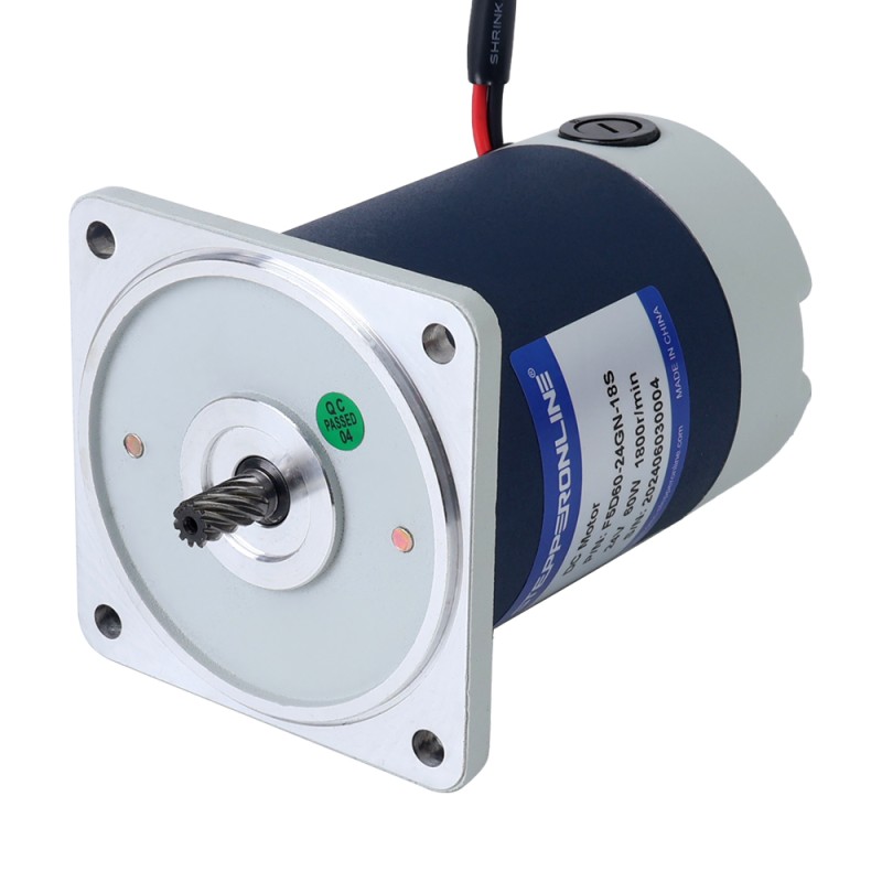 Cepillado 24V 60W 1,29Nm(182,68oz.in) 360RPM con motor de engranajes CC con caja de cambios rectos 5:1 - F5D60-24GN-18S/5GN5K | StepperOnline